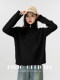 Black Half-Zip Turtleneck Sweater for Women 2024 Autumn and Winter New Design Loose Thickened Knitwear Outerwear