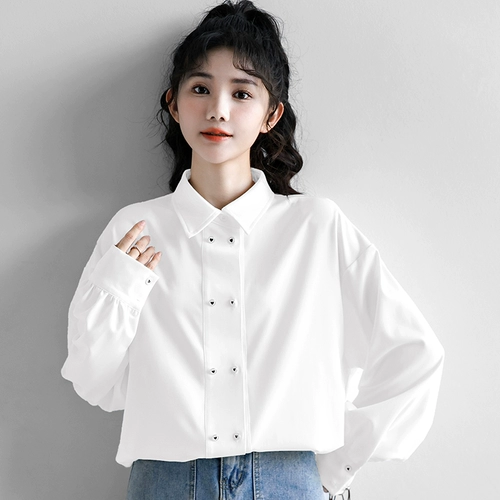 Весенняя дизайнерская белая рубашка для школьников, тренд сезона