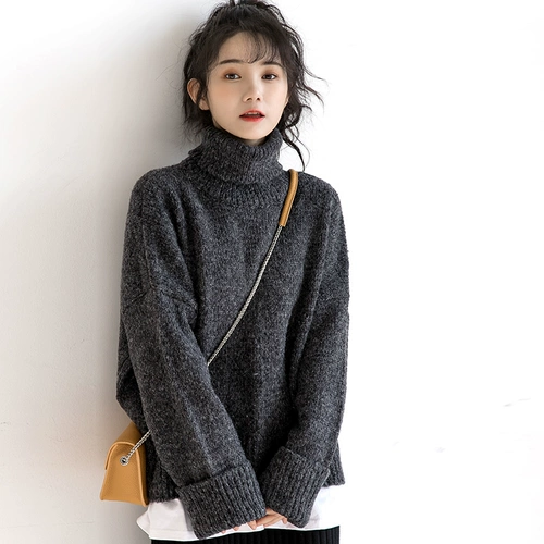 孜索 Зимний ретро цветной трикотажный свитер, 2022, оверсайз