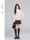 Apricot-Colored Stand-Collar Lamb Wool Coat for Women, Winter 2026 New Style, Loose Thickened Cardigan, Fluffy Short Top