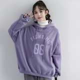 Демисезонная сиреневая утепленная толстовка для школьников с капюшоном