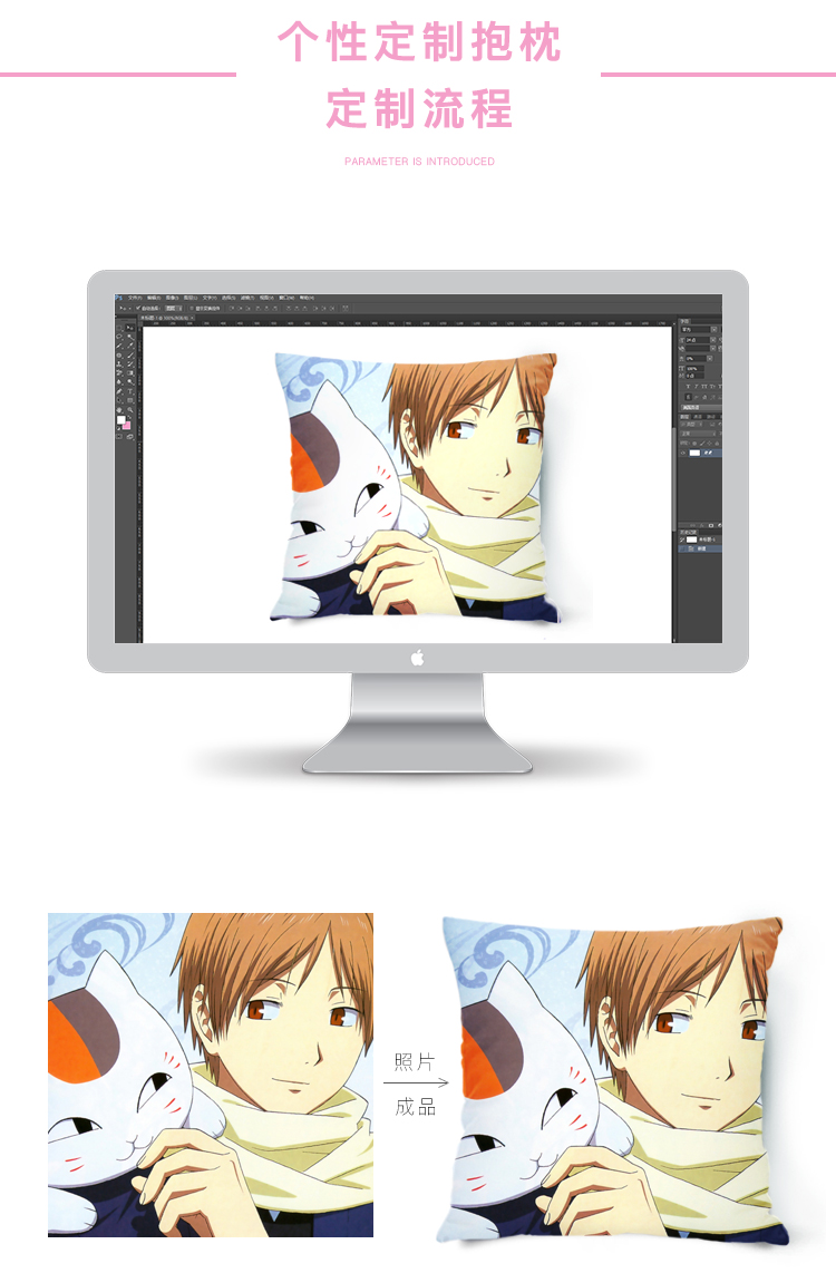 Natsume người bạn tài khoản gối Đệm gối gối Cô giáo mèo Gui Zhi Niang miệng ba ba anime tùy chỉnh gối tựa chống đau lưng