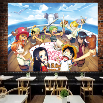 One piece childrens animation background cloth ins hanging cloth wall bedroom wall cloth bedside background wall decorative canvas