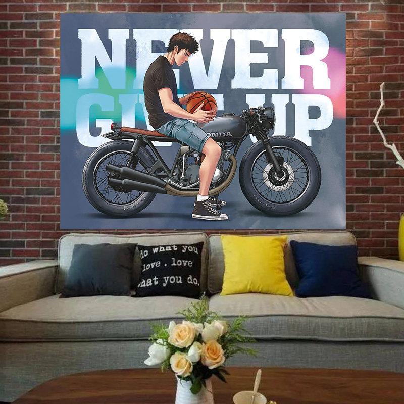 Dunk Basket Master Cartoon background Bins Wind hanging cloth headbed Bedroom Damp Wall Cloth Wall Room Custom Canvas