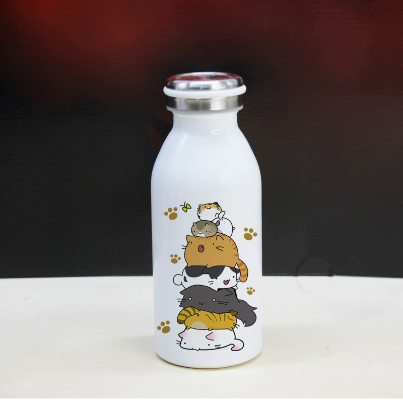Mèo sân sau cốc mèo vườn anime cốc nước hai nhân dân tệ xung quanh món quà sinh nhật miệng ba ba - Carton / Hoạt hình liên quan những hình sticker cute