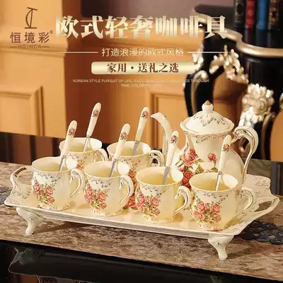 European style tea set set with tray English afternoon tea tea set Tea Cup household ceramic coffee cup high-end luxury