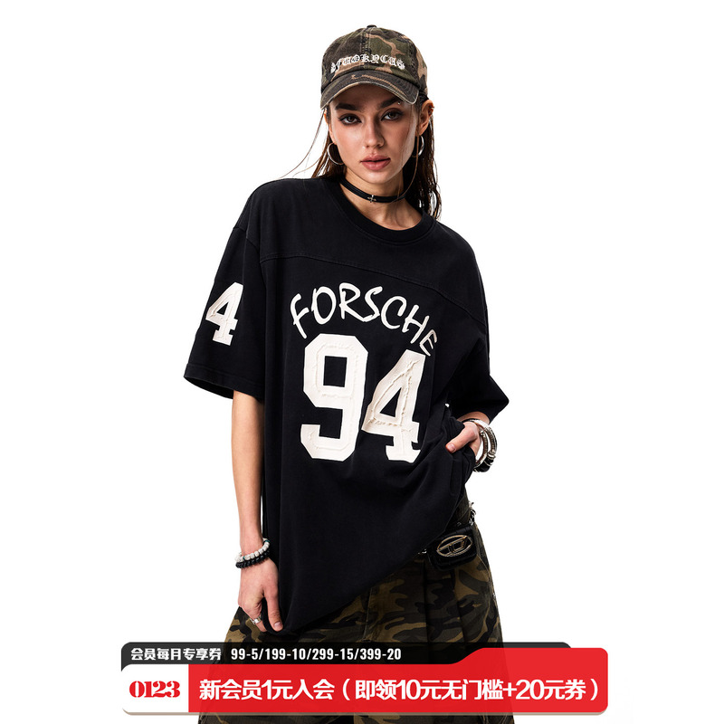 0123Start American Retro Trendy Brand Loose T-Shirt for Men and Women, Printed Jersey Sports Short-Sleeved Top for Summer 0123Start American Retro Trendy Brand Loose T-Shirt for Men and Women, Printed Jersey Sports Short-Sleeved Top for Summer