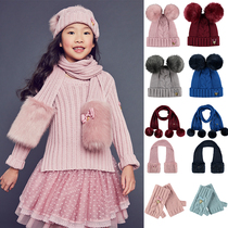 88 Authorized British Angels Face AW autumn and winter childrens knitted hat scarf gloves