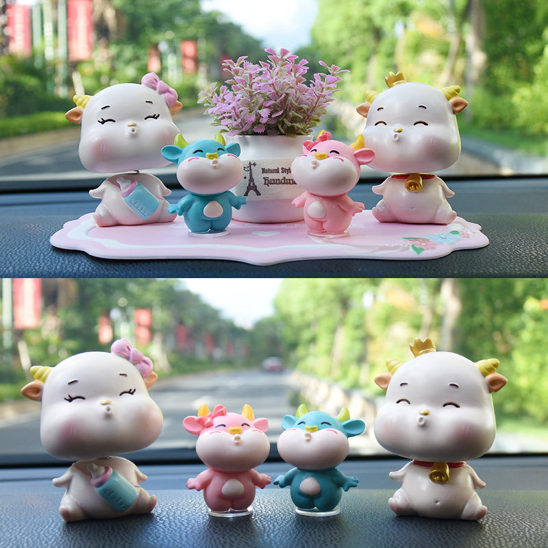 Creative Car Decoration Car Interior Accessories Center Console Shaking Head Cute Cartoon Goddess High-end Car Doll Net Red Bull