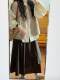 Chanel-Style Oatmeal-Colored Floral Embroidered Knit Cardigan Layered with a Vest for Women, Suitable for Petite Figures, for Autumn and Winter