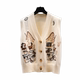 Knitted Vest 2026 New Spring and Autumn Outerwear Women's Sweater Korean Style Fashion Jacket Embroidered Sleeveless Cardigan