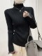 French-Style Gentle Chic Lace Half-High Collar Base Sweater for Women, 2026 Autumn Textured Inner Knit Top