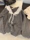 Baby Doll Collar Sweater for Women, Spring and Autumn, Lazy, Cute, Sweet, Lace V-Neck Knitted Cardigan, Japanese Style, Gentle Top