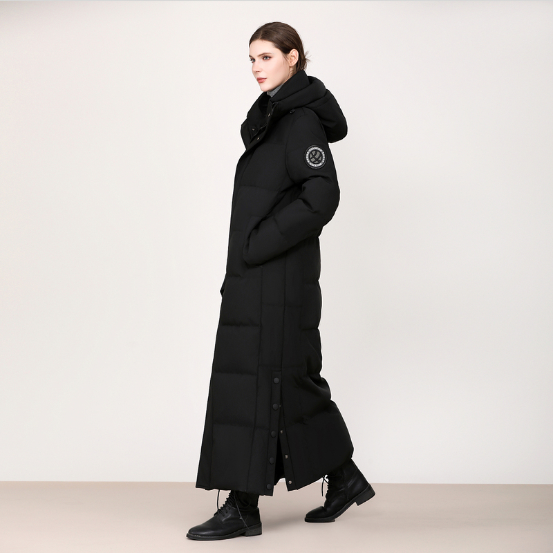 Thickened Goose down Jacket for Women, Extra Long, Suitable for Temperatures as Low as -40 Degrees, Unisex down Jacket, Winter Over-The-Knee Hooded New Style