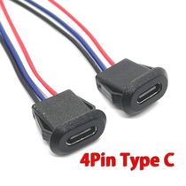 100pcs 4P USB C Connector Type-C Waterproof with PH 2 0 nut