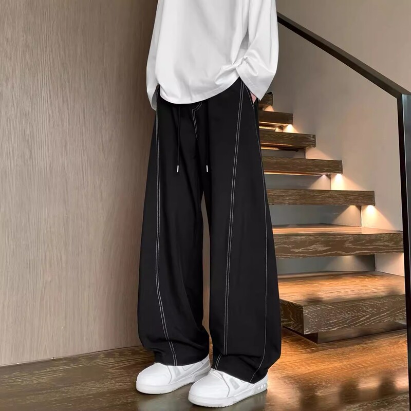 2026 Spring New Cool Ice Silk Pants with Knife-Edge Design, Unisex Versatile Loose Slimming Casual Pants Trend