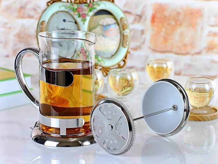 Phong cách thanh lịch nồi áp suất inox nồi cà phê nhà hàng sử dụng nhà pha trà tay lọc ép nồi thủy tinh lọc cốc - Cà phê phin ca phe