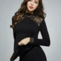 Mùa thu và mùa đông mới ren cao cổ áo lót đồ lót dày cộng với nhung liền mạch Slim lady áo cánh mùa thu quần áo đáy áo thu đông nam