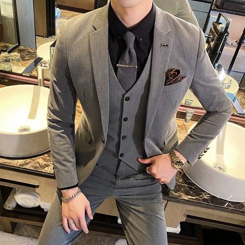 Комплект, свадебное платье, пиджак классического кроя для отдыха, в корейском стиле, 3 предмета