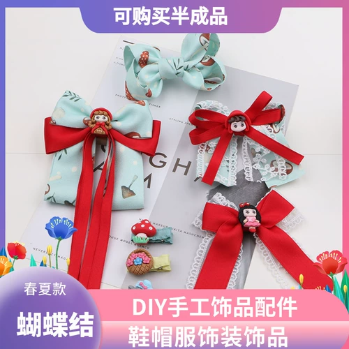 Красная шапочка, весенняя милая заколка для волос с бантиком, свежий красный аксессуар для волос, DIY