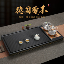 German electric Wood tea tray integrated set with fully automatic water supply household Chinese style kung fu trim copper side Tea Sea