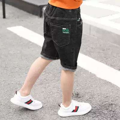 Boys denim shorts summer 2021 new children's pants thin five-point pants medium and large children's Korean western pants