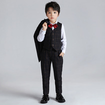 Childrens suit spring and autumn winter New Korean Plaid small suit flower girl piano host performance costume host
