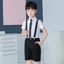 Summer handsome wedding flower girl dress boy boy June 1 Childrens Day shorts strap set student chorus suit