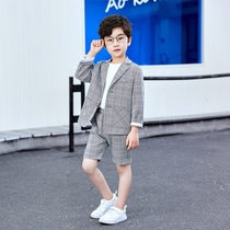 Boy handsome summer suit small children Fashion suit flower girl wedding dress small host suit three-piece suit