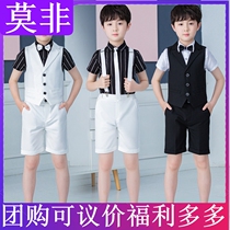 Children play out suit boy handsome young suit wedding companion dresses Fancy Boy Boy Little Host Walking Show