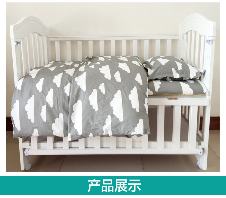Bộ đồ giường trẻ em bằng vải bông cho trẻ em chăn bông Bắc Âu IKEA mẫu giáo cotton ba mảnh tùy chỉnh - Túi ngủ / Mat / Gối / Ded stuff gối cho trẻ sơ sinh
