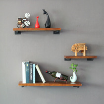 Wall-mounted wall shelf decorative rack solid wood partition kitchen living room storage rack one word shelf rack wall bookshelf