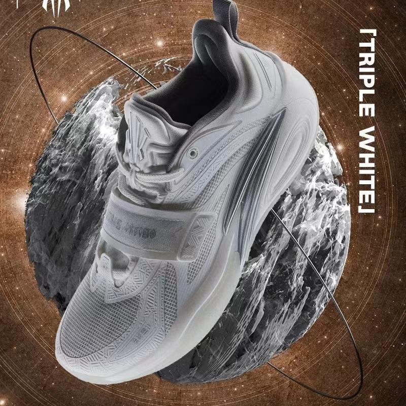 Anta Irving 1St Generation White Ghost Nitrogen Technology Shock Absorption and Wear-Resistant Low-Top Basketball Shoes Silver Anta Irving 1St Generation White Ghost Nitrogen Technology Shock Absorption and Wear-Resistant Low-Top Basketball Shoes Silver