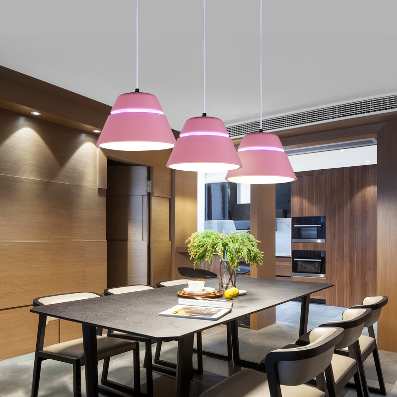 餐厅吊灯现代简约餐厅灯三头LED餐吊灯饰个性创意吧台饭厅灯具