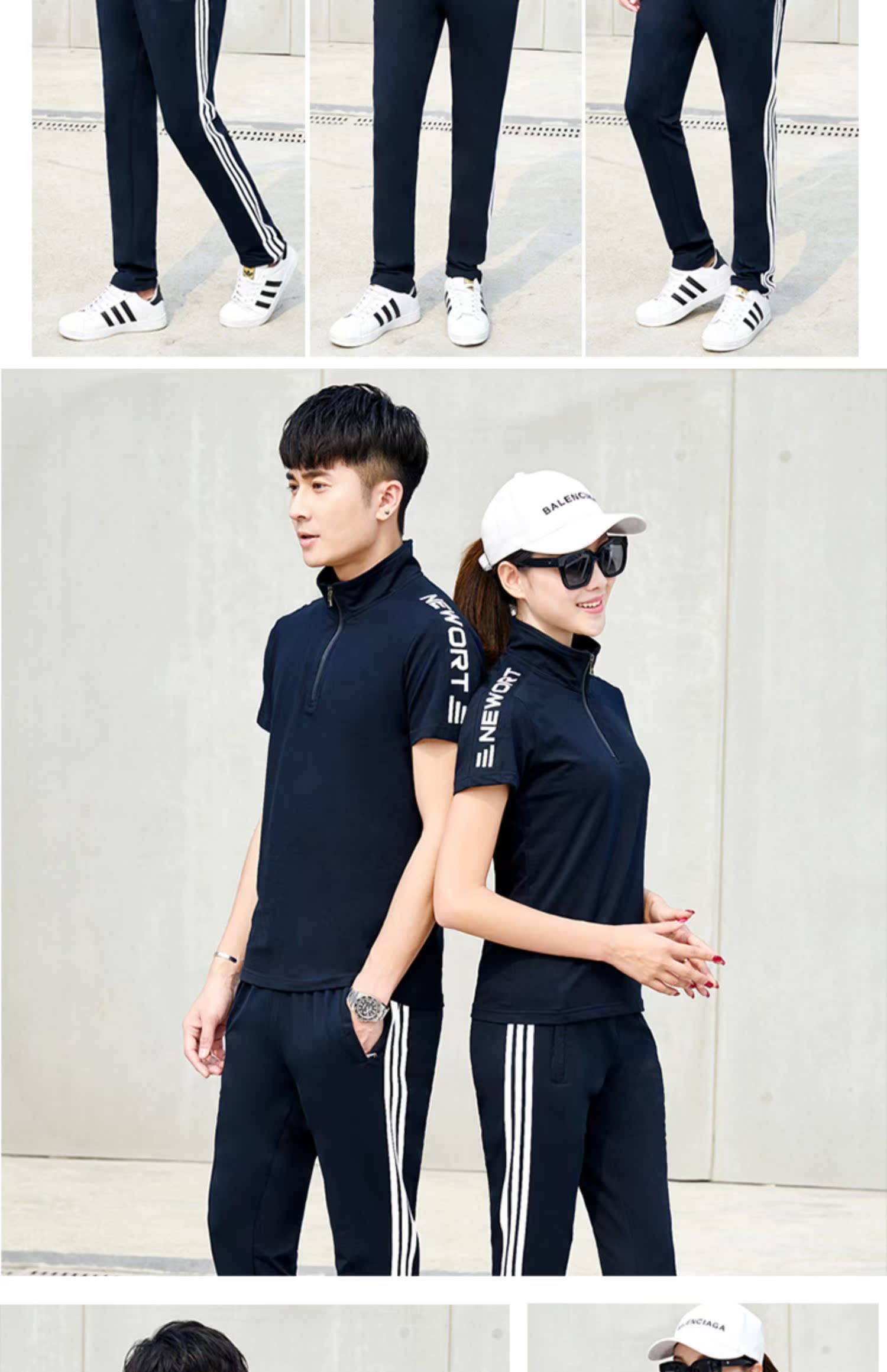 Mùa hè áo thun ngắn tay phù hợp với nam mùa hè mỏng mặc giản dị áo len thể thao quần cotton chạy bộ - Thể thao sau bộ đồ the thao nữ hàng hiệu
