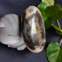 Black and white natural ink painting 58 circles Myanmar wood petrified jade tree fossil bracelet SZ35# (Shan Xiqi Gallery)