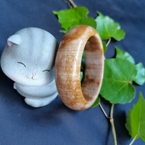 Sandalwood jade two annual rings 53 rings Burmese wood jade fossil bracelet SZ46# (Shan Xiqi Gallery)