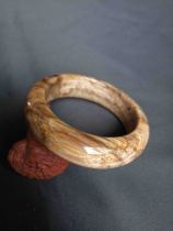 Unique two annual ring chicken wing wood natural lumber jade tree fossil 57 ring bracelet big girl SZ10
