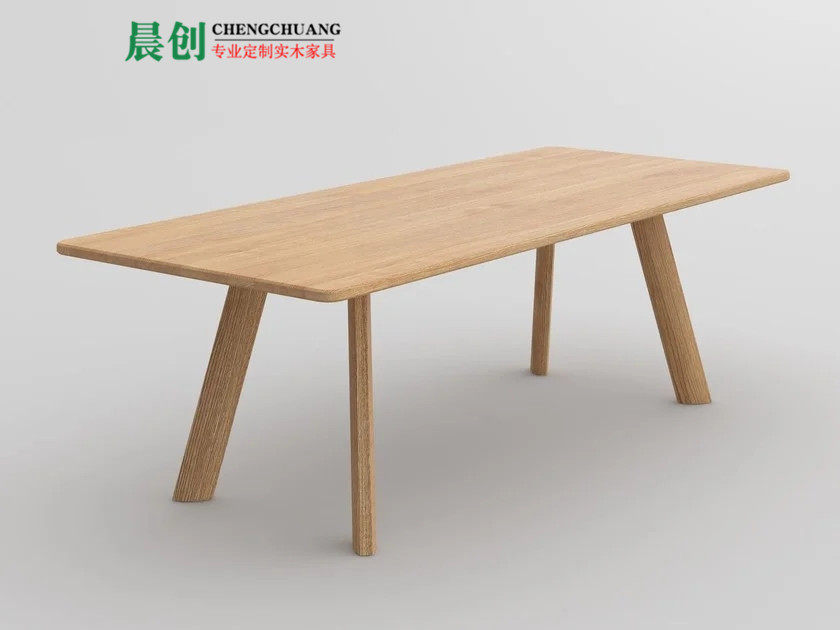 Nordic solid wood table white wax modern minimal creative shaped home new fashion dining table desk