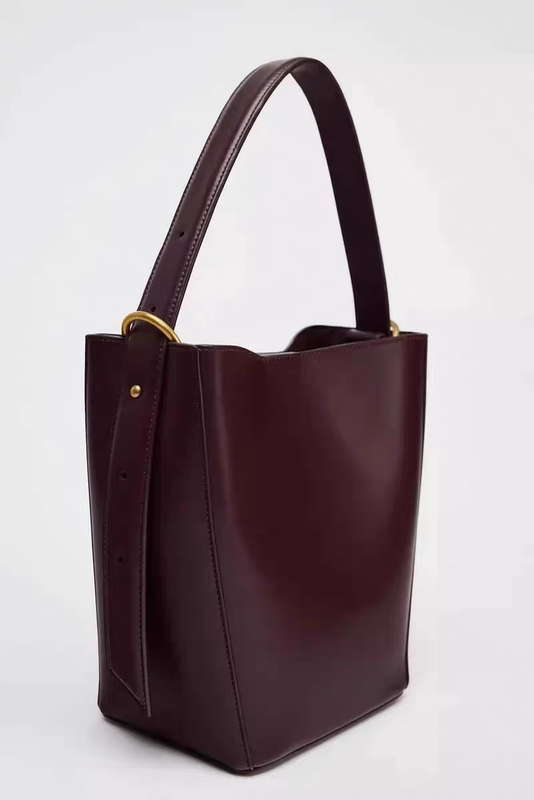 Za Bucket Bag 2025 New Women's Bag Light Luxury Fashion Versatile Commuting Outing Single Shoulder Drawstring Casual Bucket Bag Za Bucket Bag 2025 New Women's Bag Light Luxury Fashion Versatile Commuting Outing Single Shoulder Drawstring Casual Bucket Bag