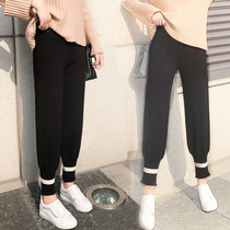 Autumn dress suitable for hip thigh thick pants women Net red grandma pants fat mm large size womens clothing wide legs winter thin set