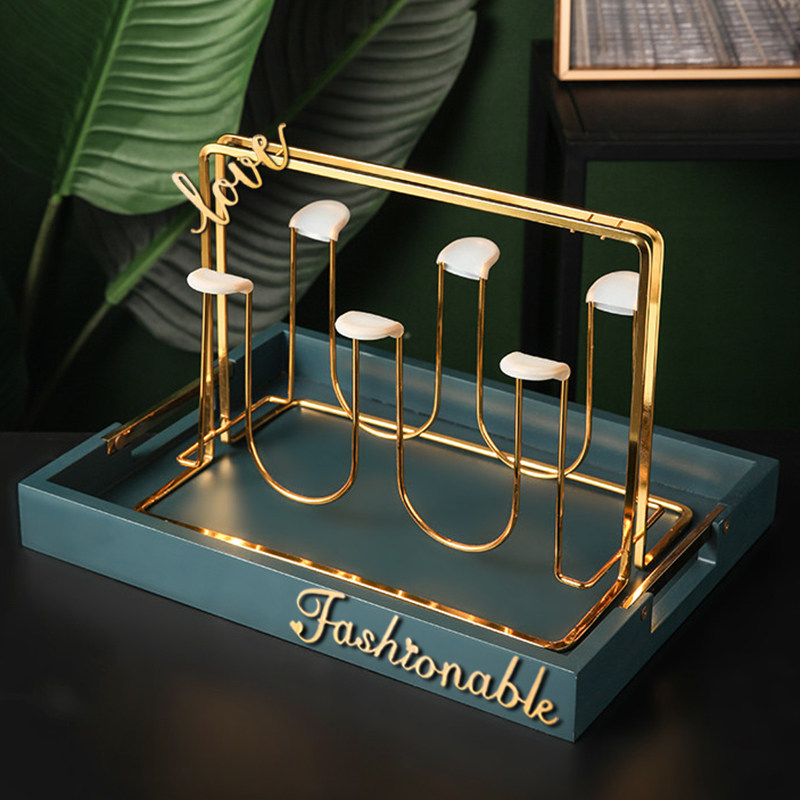 Water Glass Shelf Home Living Room Fashion Creative Shelve Tea Cup Glass Cup Subrack Drain rack Sub-containing European style