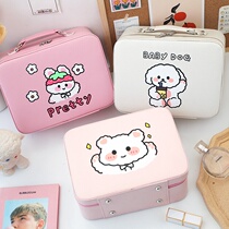 Good-looking makeup bag Korean-style hand holding bag carry with you a high level sense of the skin care products with cute and delicate VV