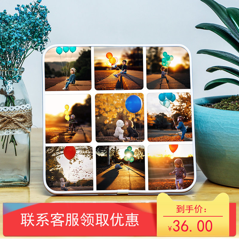 Nine-grid photo frame Photo table custom photo studio Ramina wall retouching combination Zoom flushing production