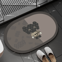Silicon Algae Clay Ground Mat Upholstered Bathroom Suction Mat Toilet Anti Slip Foot Mat Toilet Carpets Bathroom Entrance Doormat