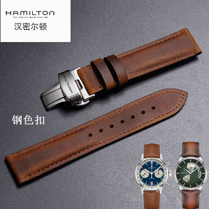 Hamilton Watch Strap for Men, Compatible with Khaki, Eternal Jazz, American Classic Crazy Horse Leather Strap, Genuine Leather Watch Band Hamilton Watch Strap for Men, Compatible with Khaki, Eternal Jazz, American Classic Crazy Horse Leather Strap, Genuine Leather Watch Band