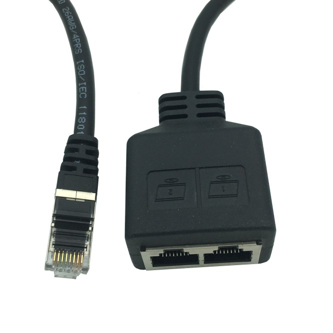 RJ45 eight-core network route extension line network tee head one point two adapter network extender CAT6 CAT5