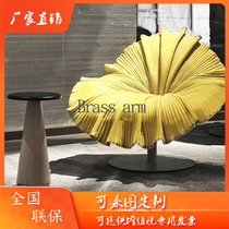 Brass arm glass steel petal chair Creative personality flower chair Villa template room to negotiate seats