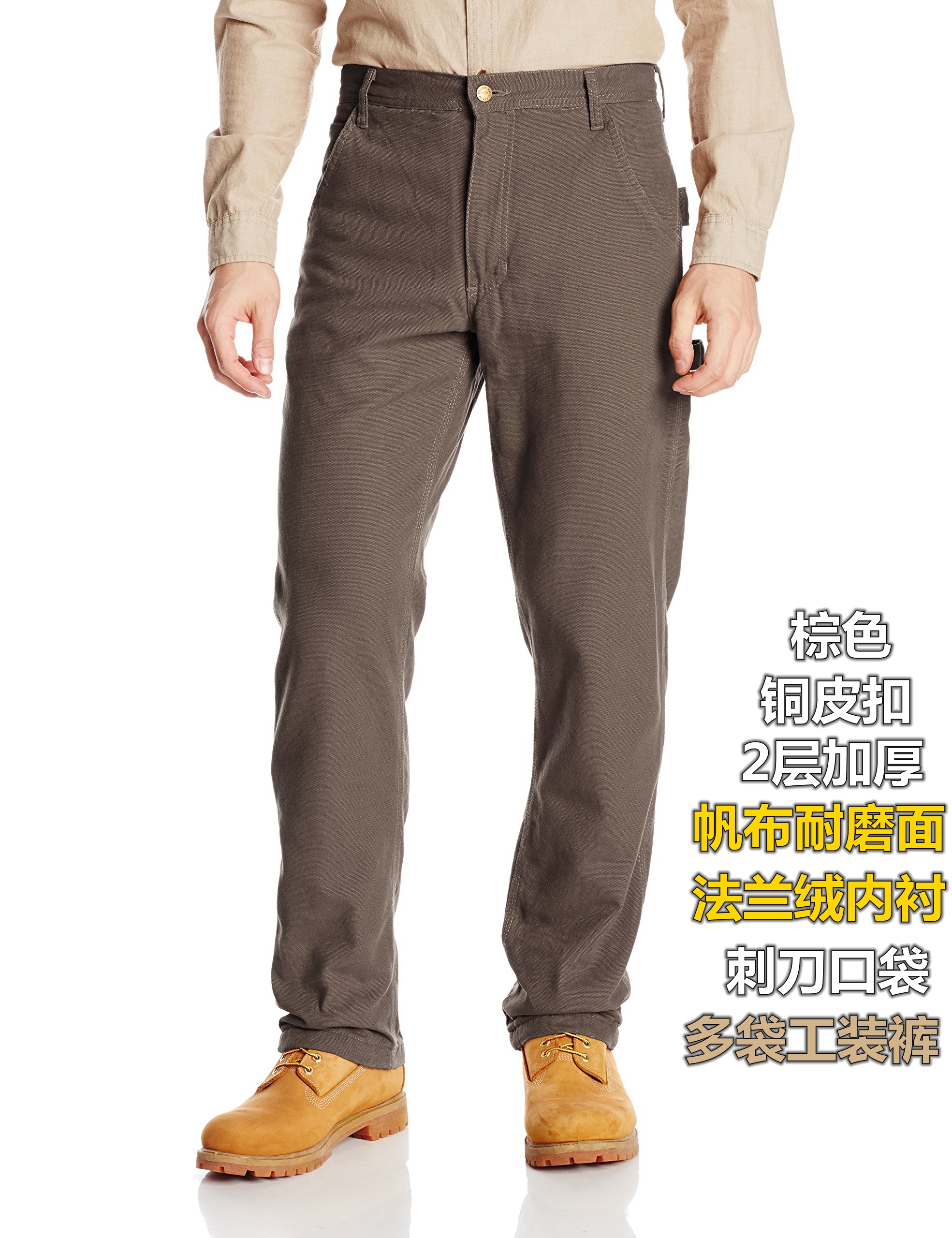 Polar King Tooling Twill Canvas Flannel Flannel Thickened Winter Insulation Pants Motorcycle Riding Pants Retro Windproof-Taobao