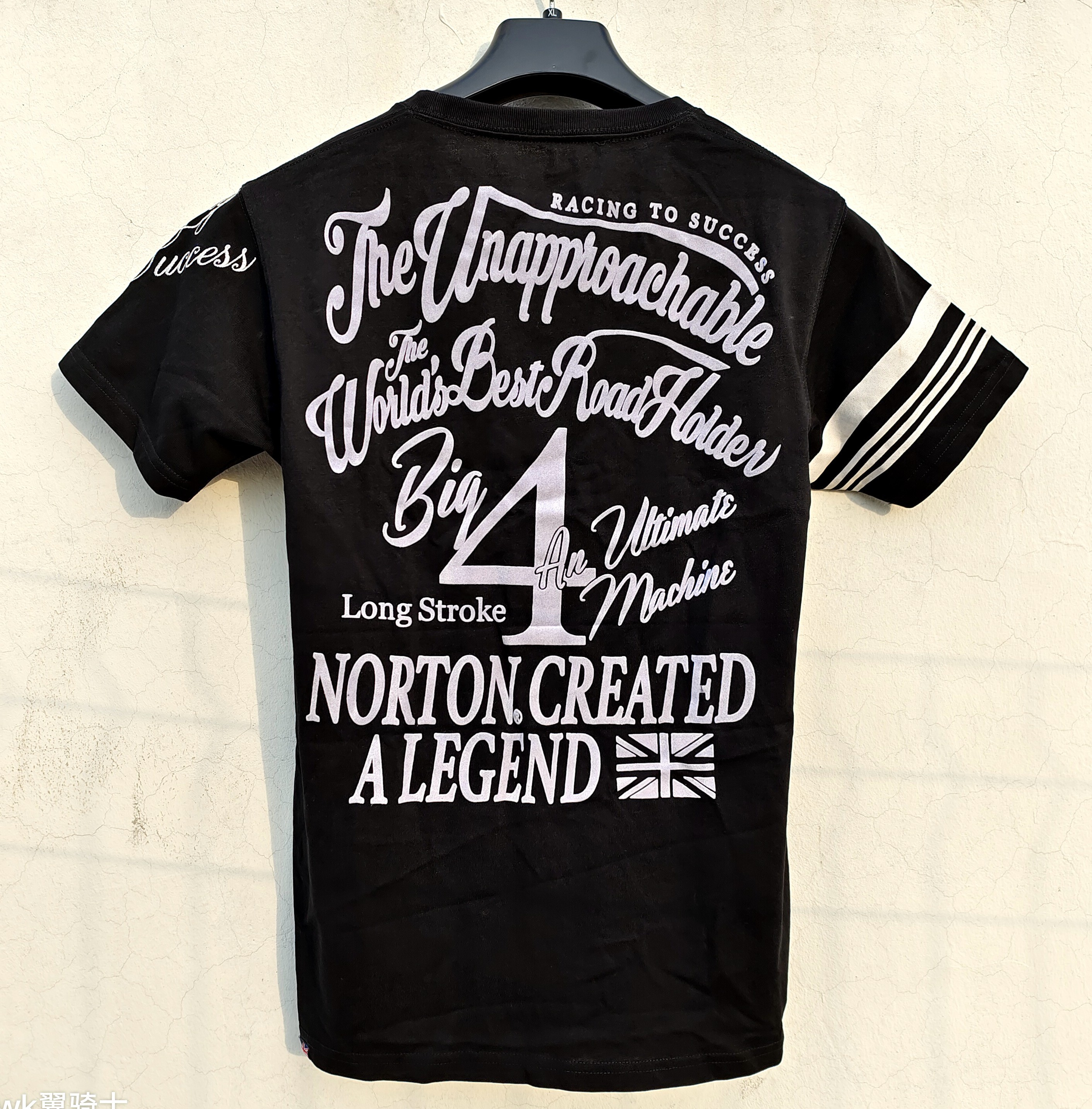 British NORTON Norton motorcycle retro T-shirt summer Harley Triumph coffee knight embroidery Japanese thread